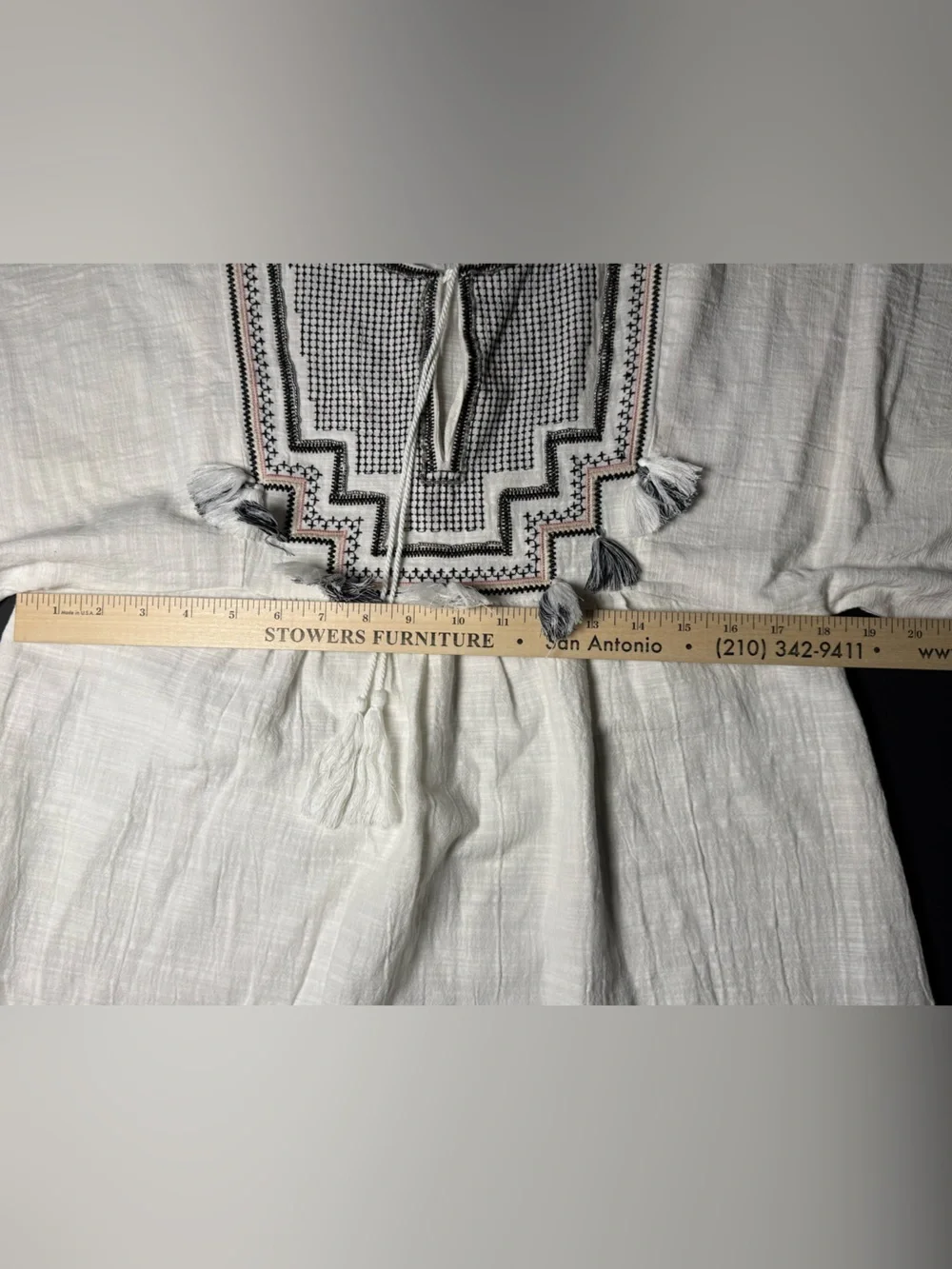 J. Crew Embroidered Tassel Gauze Coverup Tubi Dress White Small Boho Beach